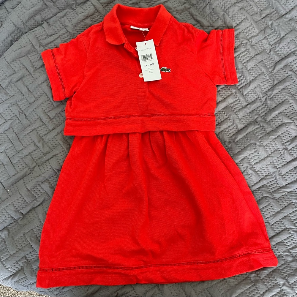 Girls Lacoste dress size 4 brand new with tag